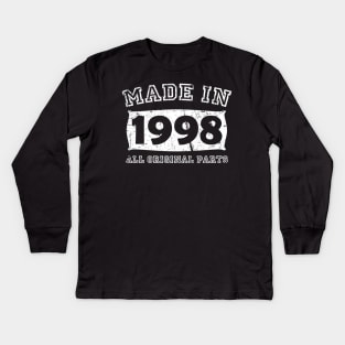 Made 1998 Original Parts Birthday Gifts distressed Kids Long Sleeve T-Shirt